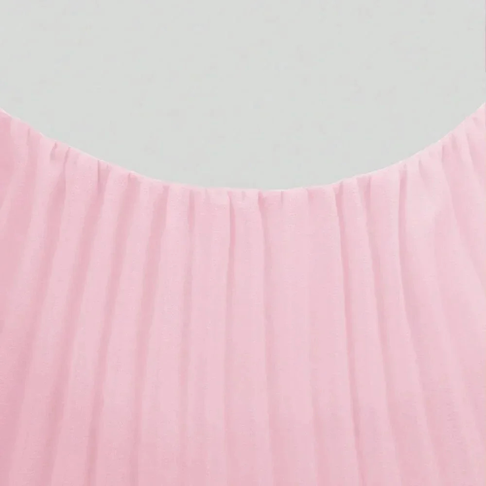 Pink Casual Women's Neck Tie Pleated Dress - Picture 7 of 8